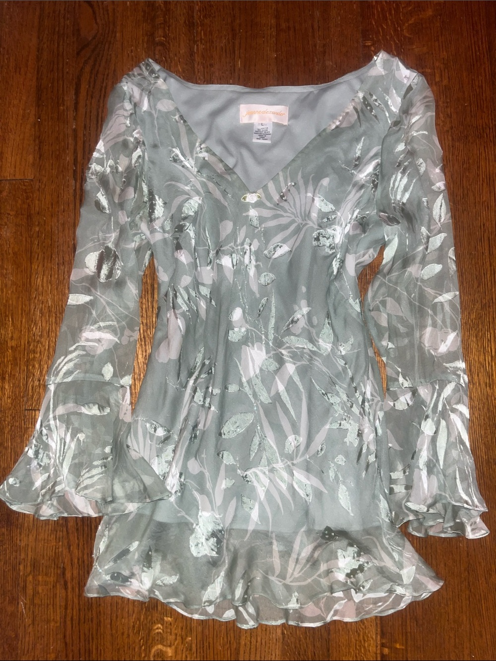 Jeanne Alexander | Light Blue beaded babydoll dress